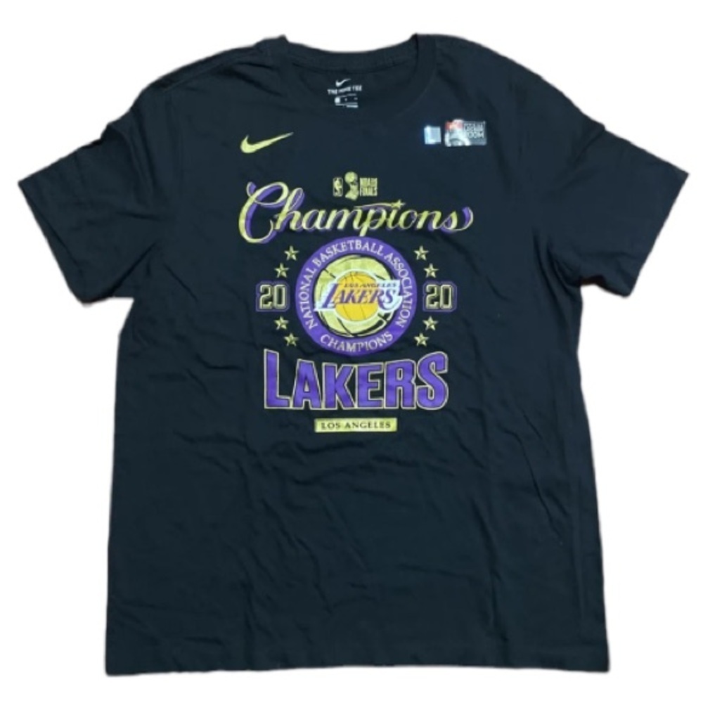 Nike Lakers 2020 Championship Locker Room Celebration Black T Shirt Sz XXL Men